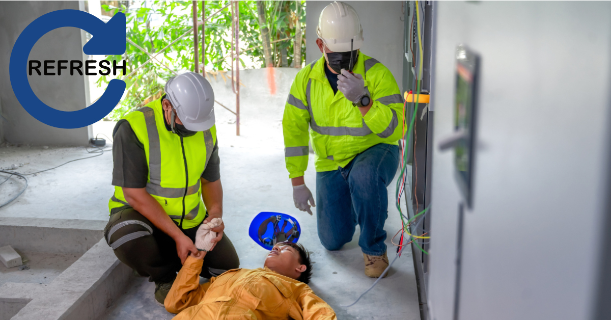 Workers performing CPR training, representing the LVR/CPR Refresher Course at Down Under Training.